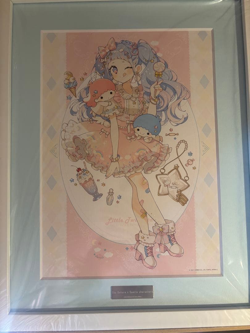 新品未使用　上倉エク　サンリオ　リトルツインスターズ　キキララ　高精細複製原画