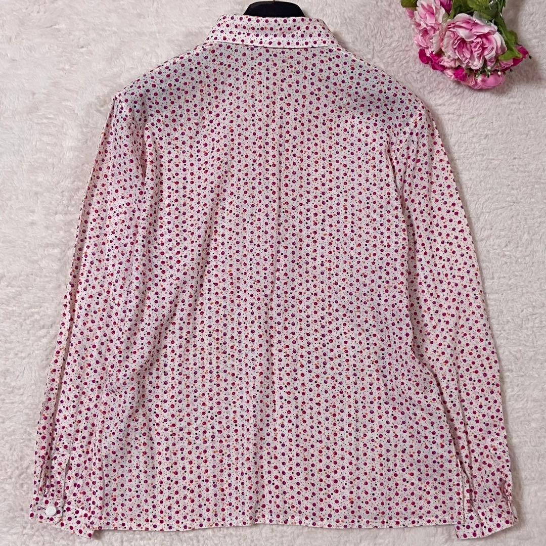 美品】クリスチャンディオール 総柄 シャツ 長袖 ピンク Sサイズ相当