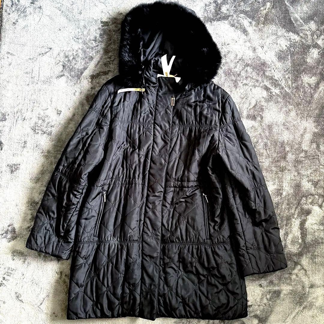 バルマン　3way ジャケット　コート　総シルク　ブルーフォックスM バルマン 2way 3way ダウンジャケットコート フォックスファー ○美品