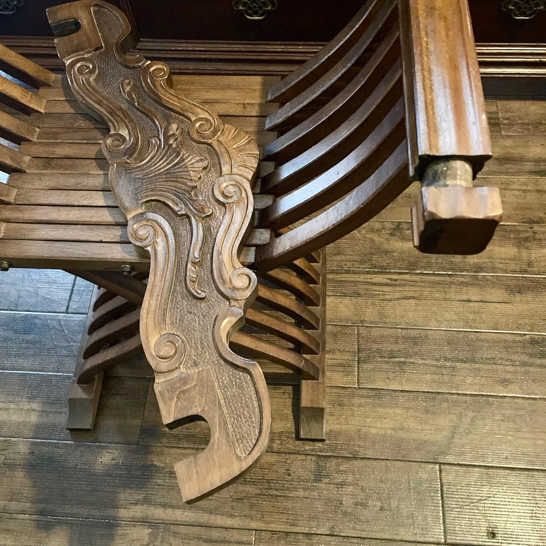 r105r118 イタリア製 サヴォナローラチェア ライオンチェア 折り畳み