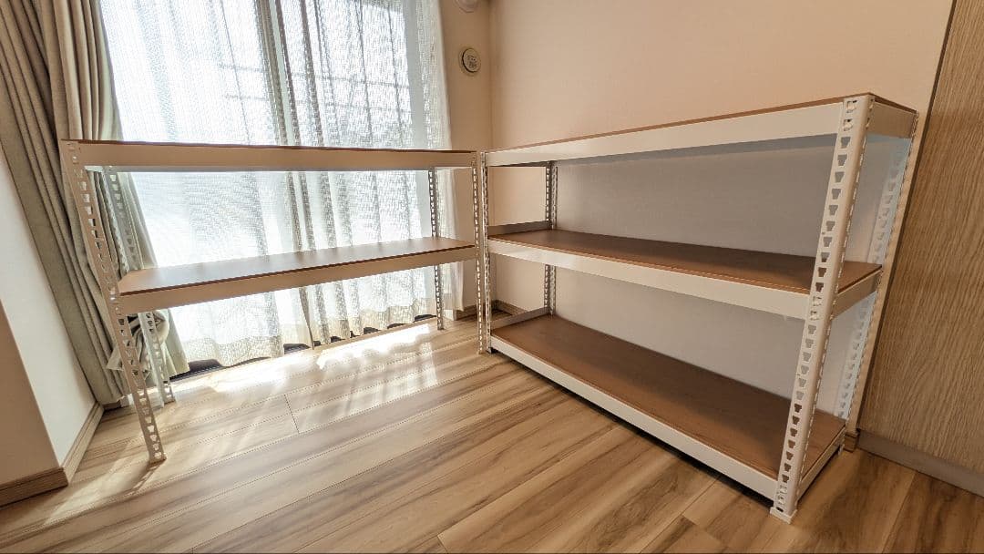 【引越し！急募！】スチールラック 5段 ホワイト/ブラウン