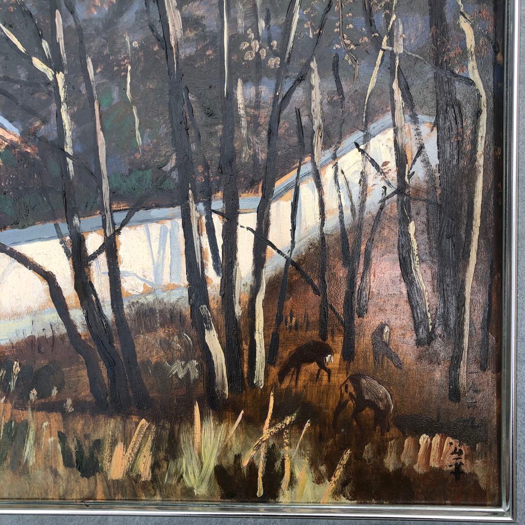 油絵】三水公平/東大寺金堂（大仏殿）/古都奈良/真作/油彩/絵画/世界