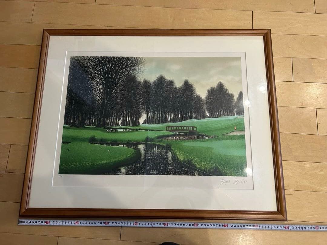 【真作】ジャック・デペルト「ゴルフ場」リトグラフ 直筆サイン入 150部限定 真作】ジャック・デペルト「ゴルフ場」リトグラフ 直筆サイン入 150部