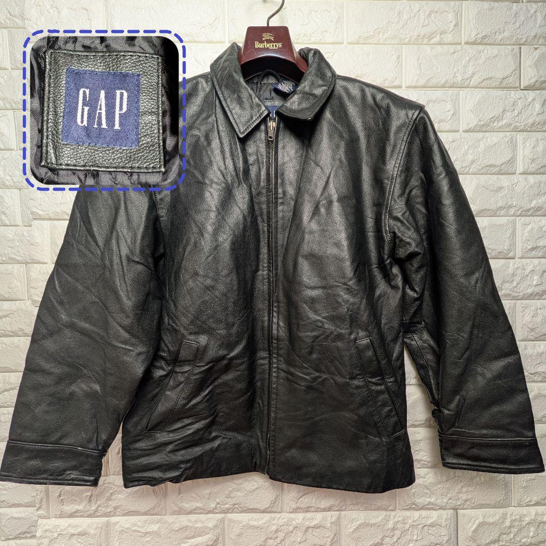 さ*と様 90s OLD GAP ギャップ レザージャケット XL/TG ブラッ