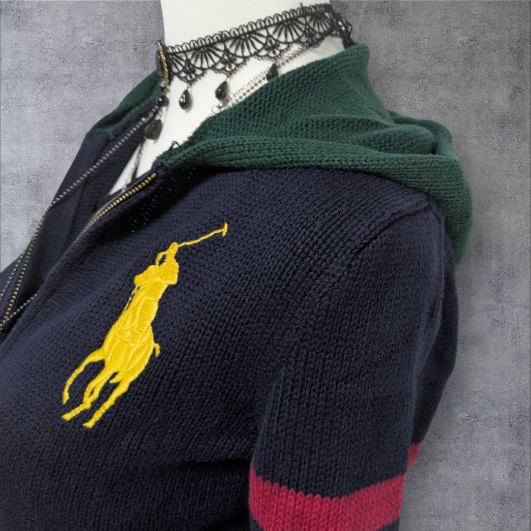 ラルフローレン ニット ジップパーカー ビッグポニー y2k 平成ギャル