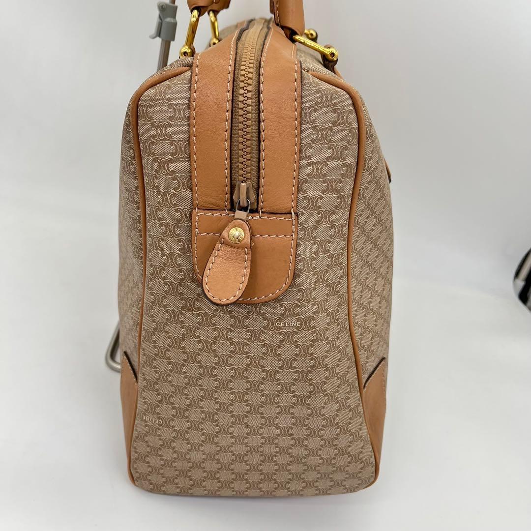 CELINE ボストンバッグ 手提げ ホワイトマカダム柄 トリオンフ 大容量