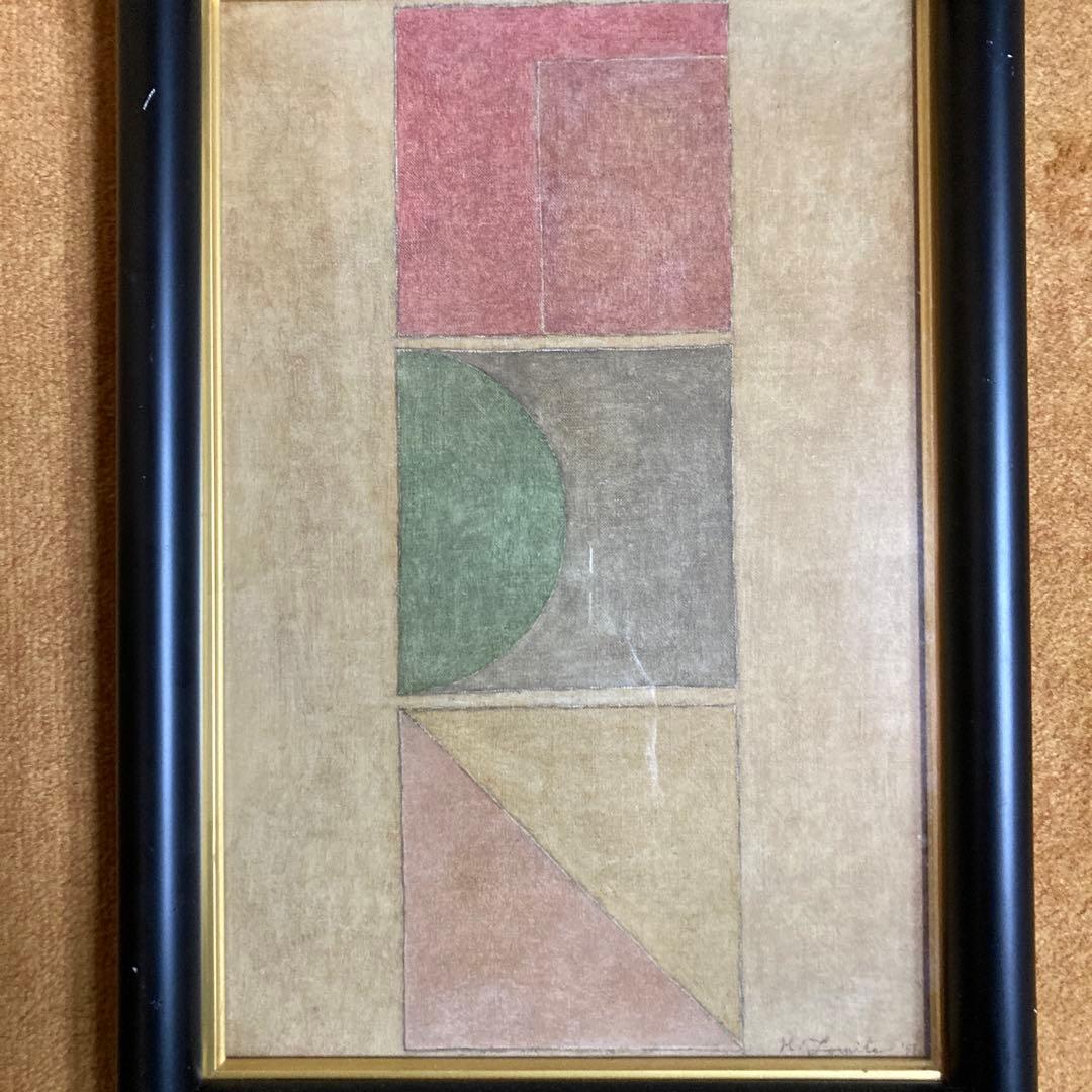 K.TOMITA「STANZA1」抽象画額47×33×5油絵41×27.5cm￼