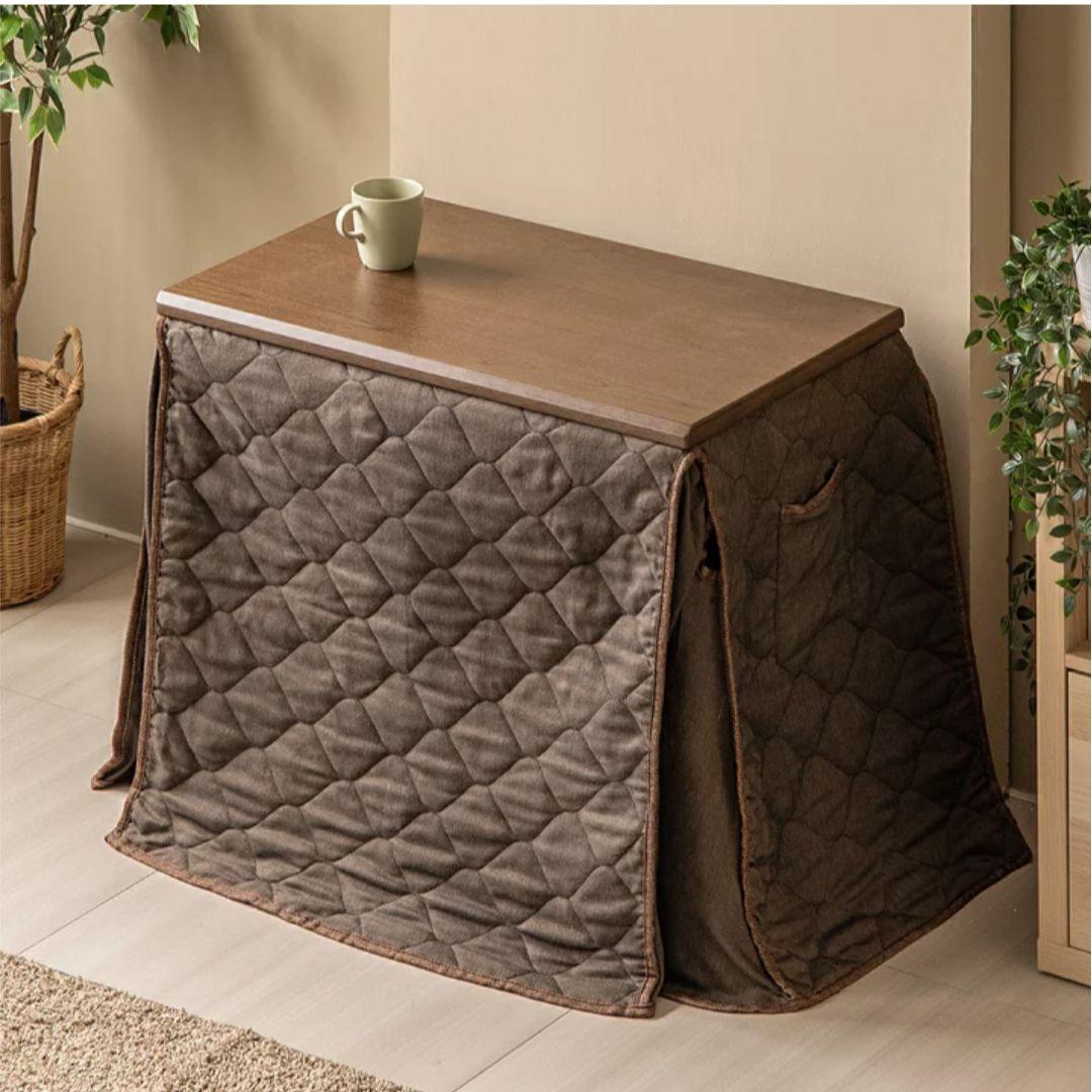 1人用テーブル(ブラウン)＋こたつ布団の2点セット・新品未使用