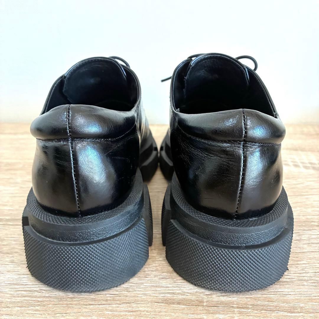 MANA マナ 23.5cm レースアップ ローファー 厚底 ブラック