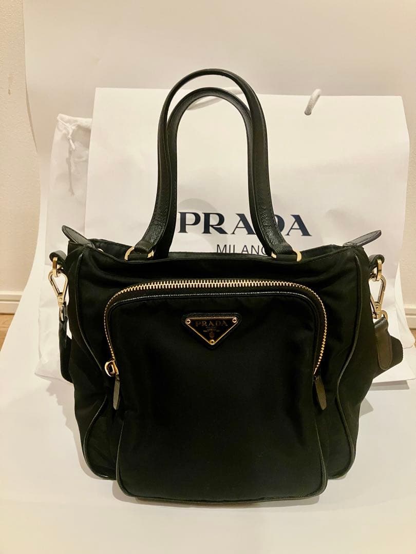 PRADA プラダ ハンドバッグ TESSUTO ※補修アリ、一部欠損