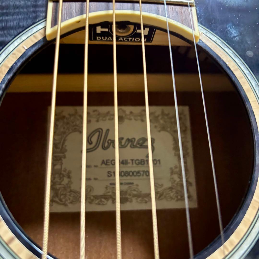 美品【トランスギター】IBANEZ AEG24-Ⅱ 単板、美しい虎目（値下げ中）