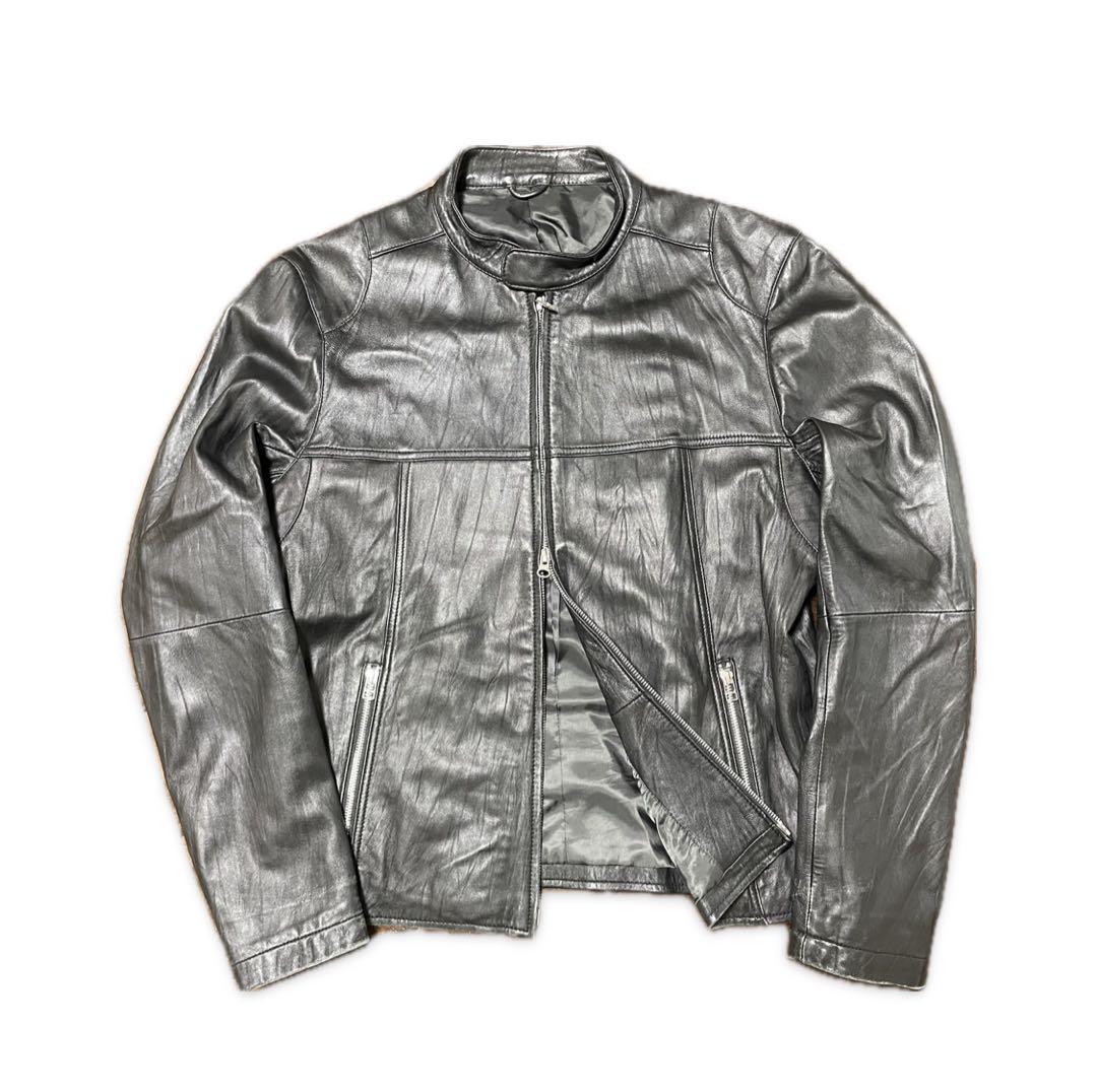 ジャケット・アウター 00s UNIQLO sheep skin single riders ユニクロ公式 | ネオレザーシングルライダースジャケット