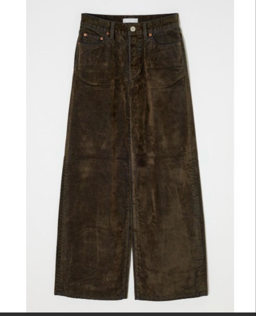 新品★マウジー★ MIDRISE CORDUROY バギー★カーキ★0