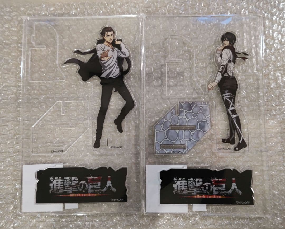 進撃の巨人 in DISH UP ビッグアクリルスタンド エレン ミカサ 進撃の巨人 アクリルスタンド／エレン・イェーガー: キャラグッズ