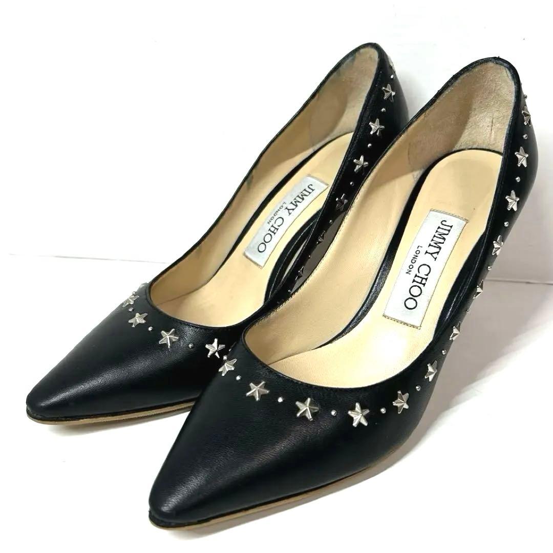 極美品　JIMMY CHOO スタッズ　パンプス ブラック35 1/2 楽天市場】ジミーチュウ パンプス スタッズの通販