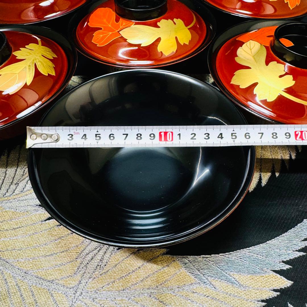 漆器 輪島塗 木製 蒔絵 溜塗 吸物椀 大きめ 蓋付椀 汁椀 7客 - メルカリ