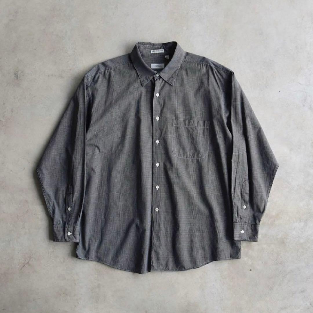 90s バーニーズニューヨーク グラフチェック長袖シャツ XL USA製 黒白