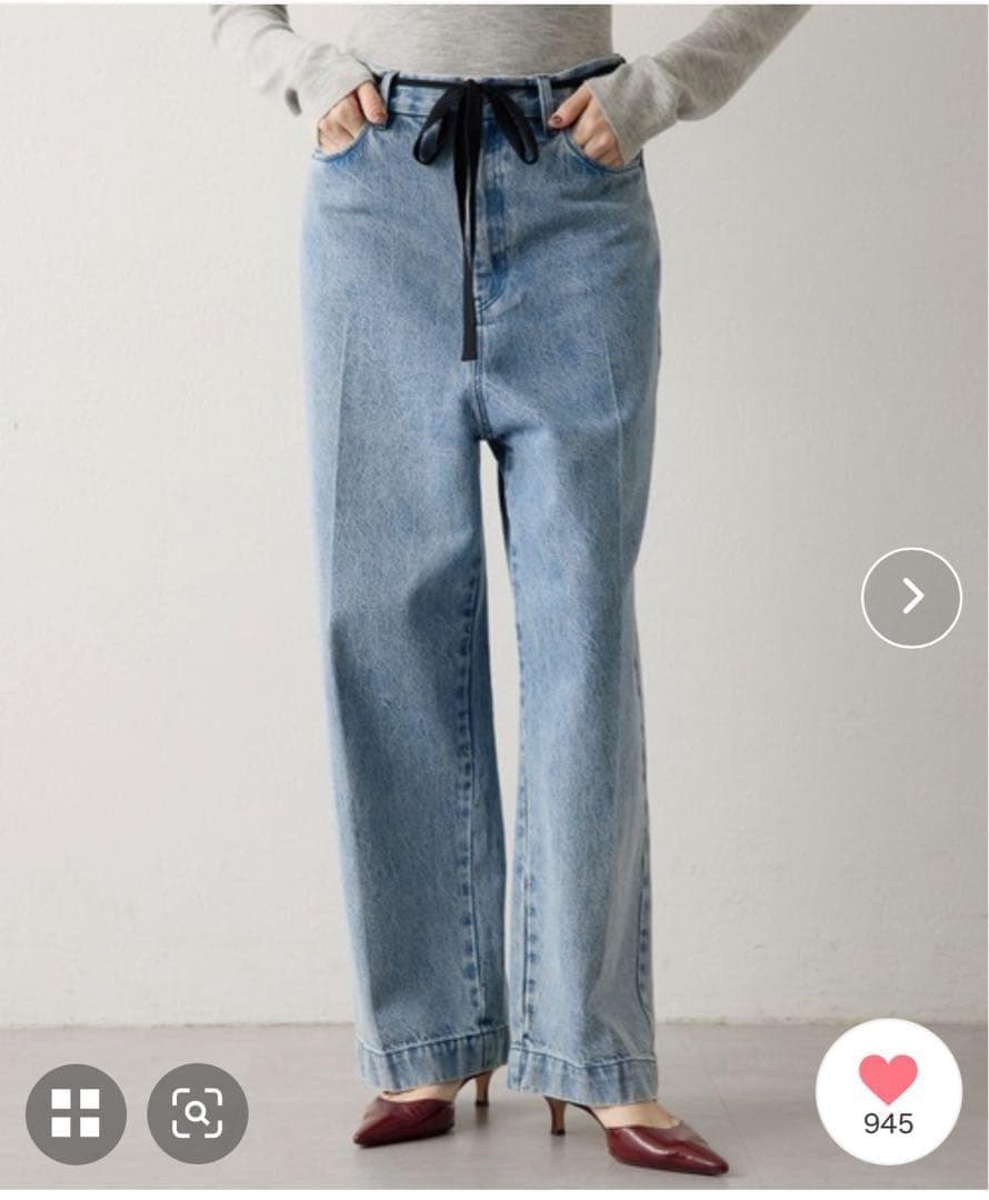 ウィムガゼット センタープレスデニムパンツ 36