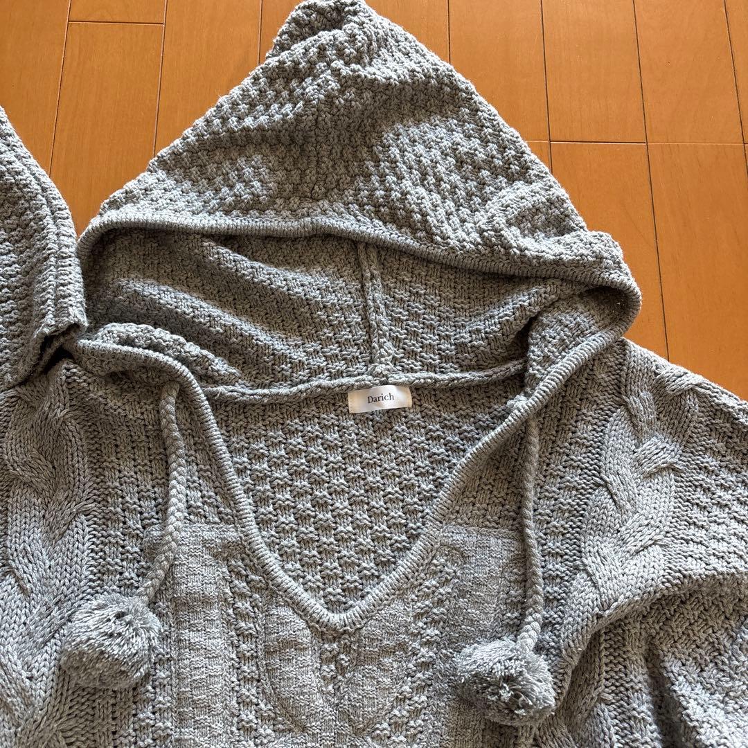 2月処分】Darich ケーブルDDロゴVネックニットフーディ - メルカリ
