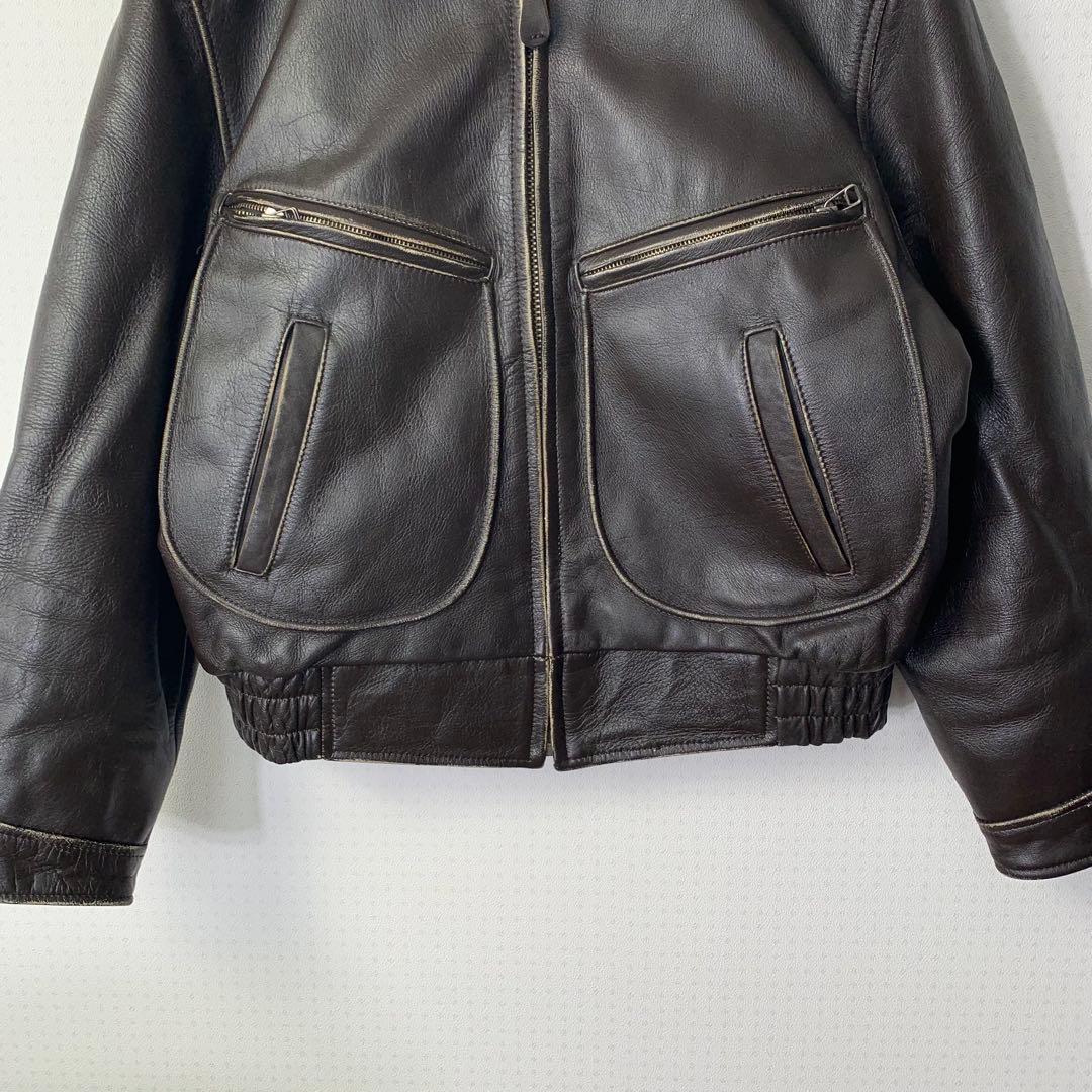 80s AVIREX G-2 leather jacket dark brown