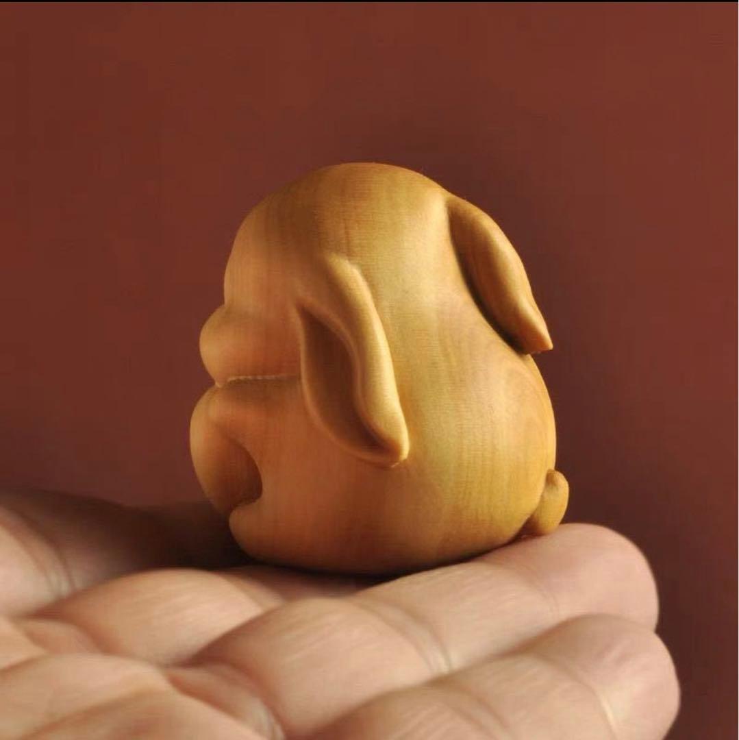 送料無料 癒される兎 人気新作！極上彫 木彫うさぎ ウサギ 可愛い兎