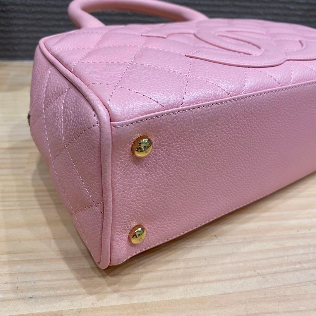 CHANEL シャネル ミニボストンバッグ キャビアスキン ピンク