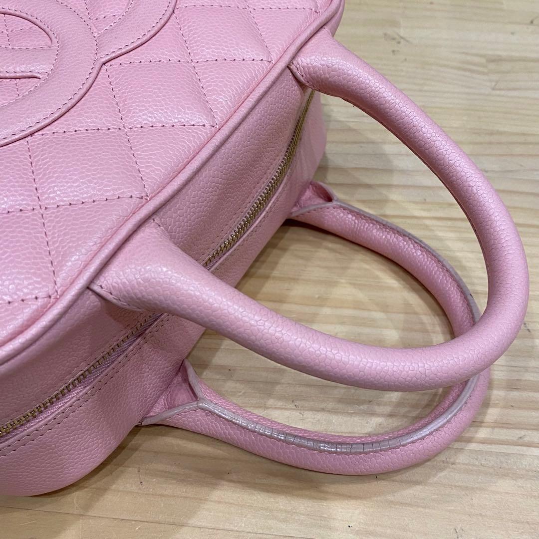 CHANEL シャネル ミニボストンバッグ キャビアスキン ピンク