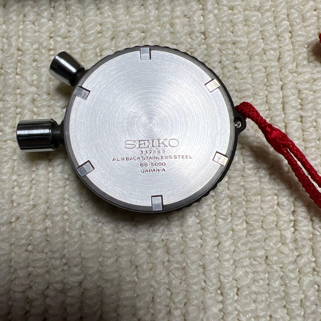 セイコー88-5080黒文字盤ビンテージ防水ストップウォッチ。DS稼働美品。