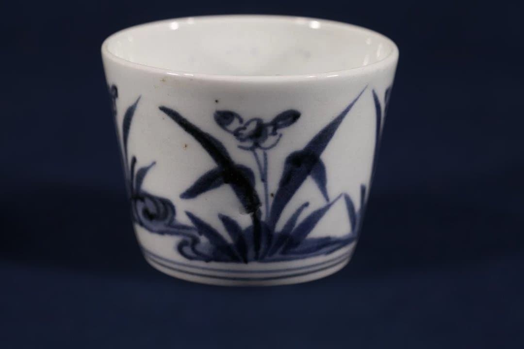 666 古伊万里染付菖蒲図蕎麦猪口 無傷 幕末 - メルカリ