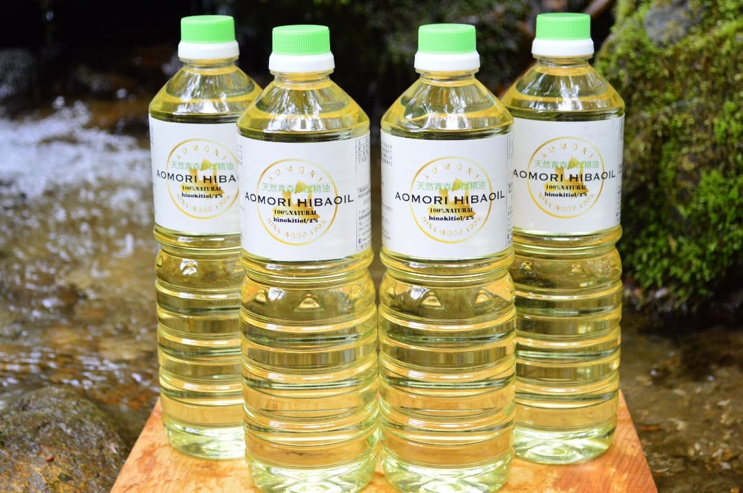 天然青森ひば精油 1L×4本セット/産地直送！青森ひば油/エッセンシャルオイル