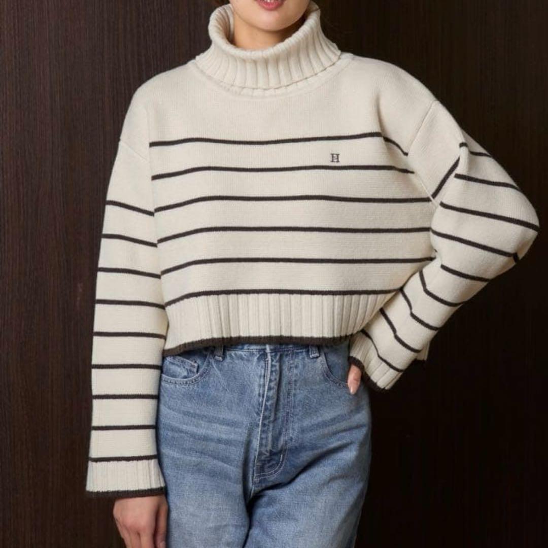トップス herlipto Striped Turtleneck KnitPullover