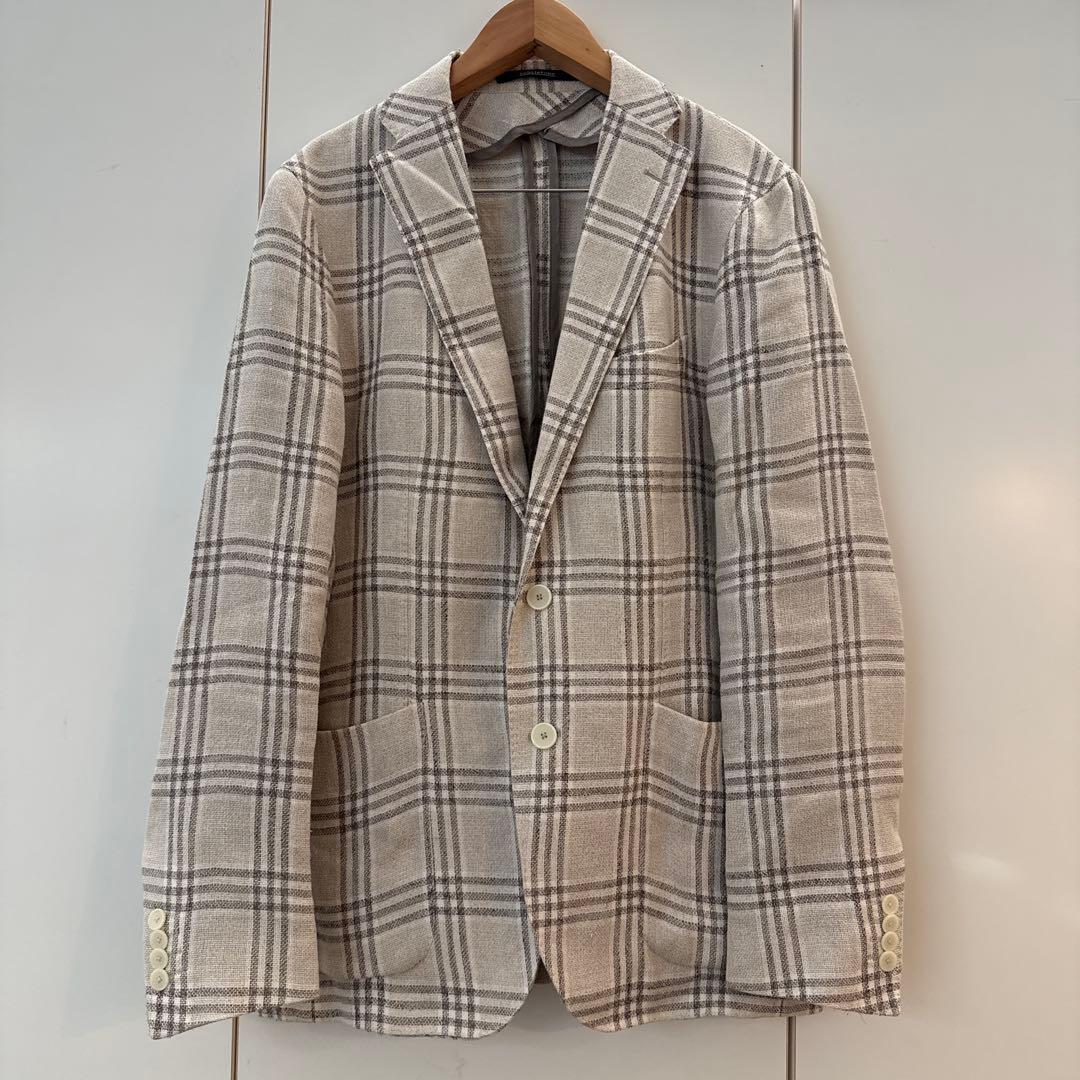 TAGLIATORE チェック柄 ビジネスジャケット メンズL