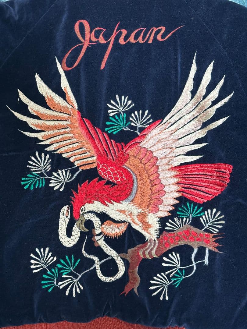 激レア】90's 別珍 テーラー東洋 M品番 スカジャン 赤虎 赤龍 赤鷹