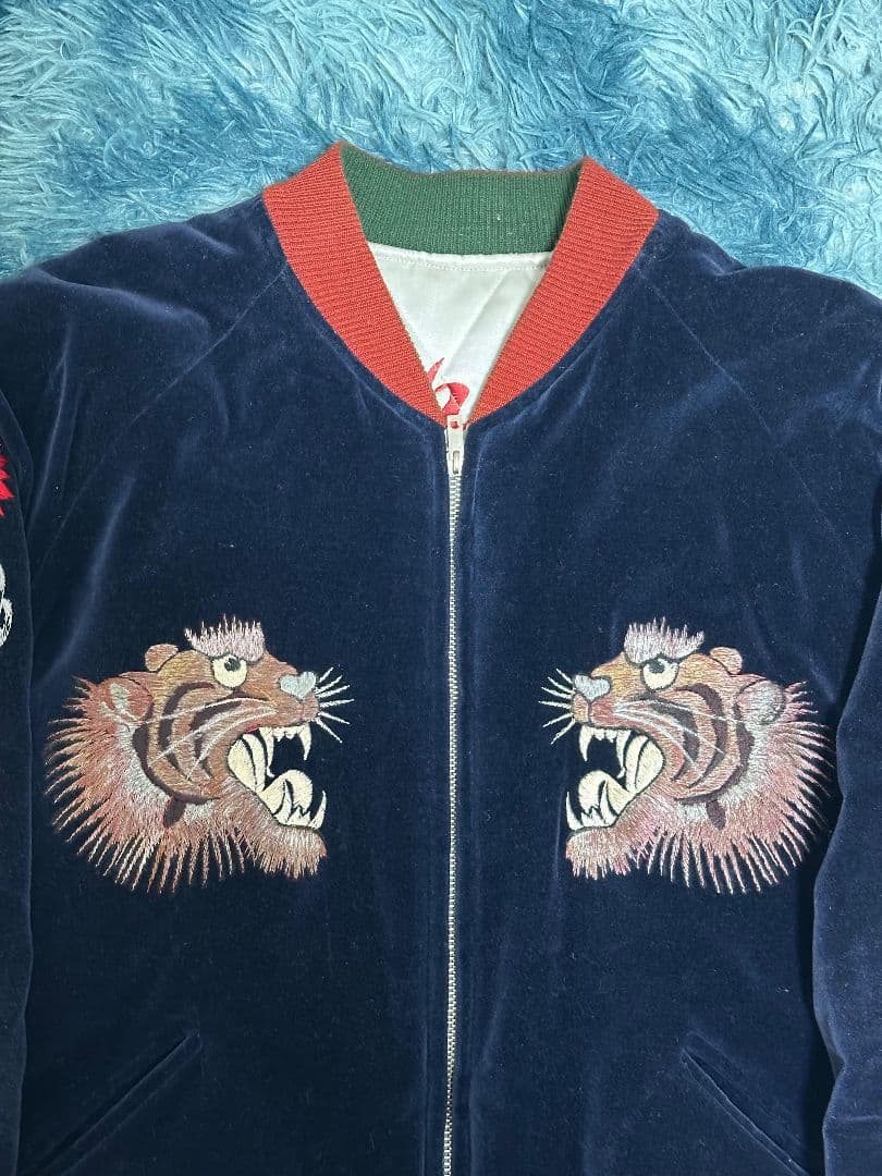 激レア】90's 別珍 テーラー東洋 M品番 スカジャン 赤虎 赤龍 赤鷹