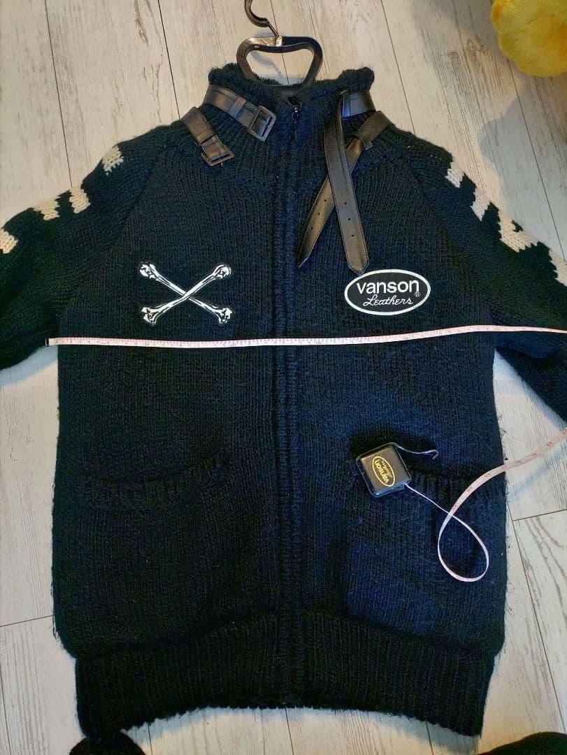 VANSON バンソン スカルデザイン ニットアウター - メルカリ