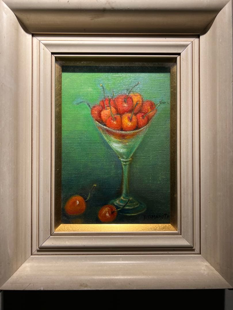 メロンソーダ　油彩画　肉質画