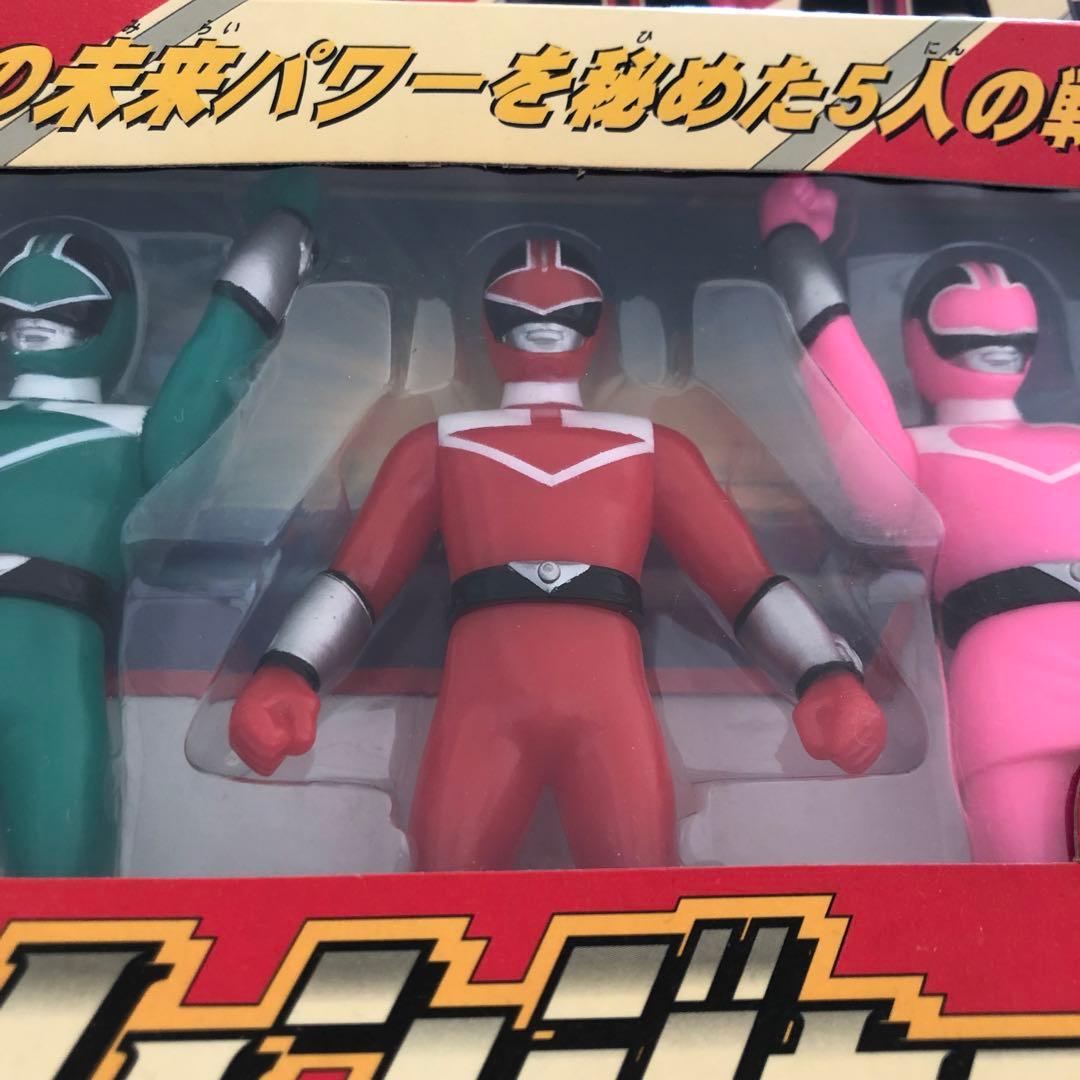 タイムレンジャー 5セット フィギュア ソフビ 人形 バンダイ 当時物