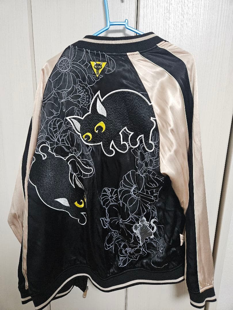 猫戯れスカジャン LIN AL-75602 ラミ&アール スーベニアジャケット LIN (リン） [ Lamy and Earl ] 猫戯れ 刺繍 リバーシブルスカジャン