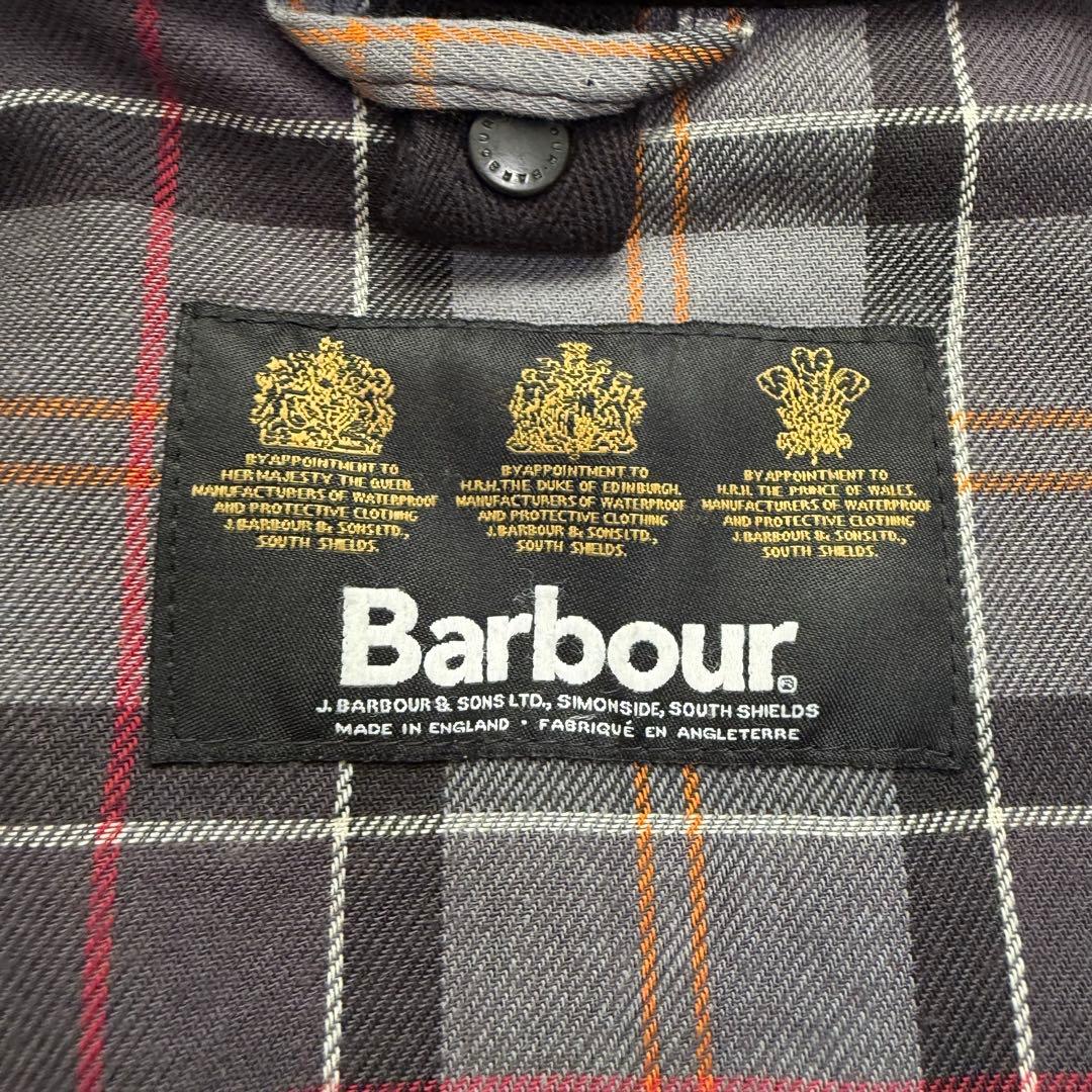 近年美品 バブアー スリムビデイル ワックスジャケット ブラック 袖