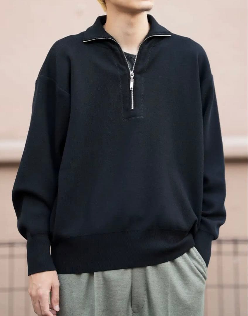 トップス Olde H&Daughter WOOL KNIT TRACK HALF ZIP