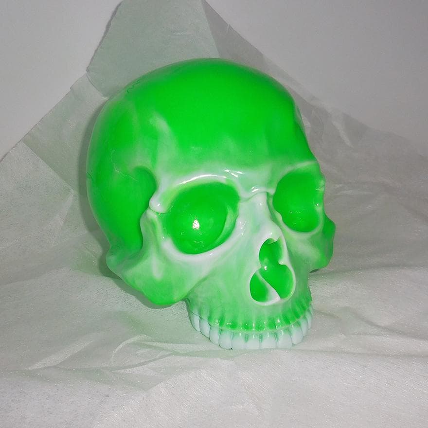 SECRETBASE 1/1 SKULL HEAD MARBLE GREEN緑白