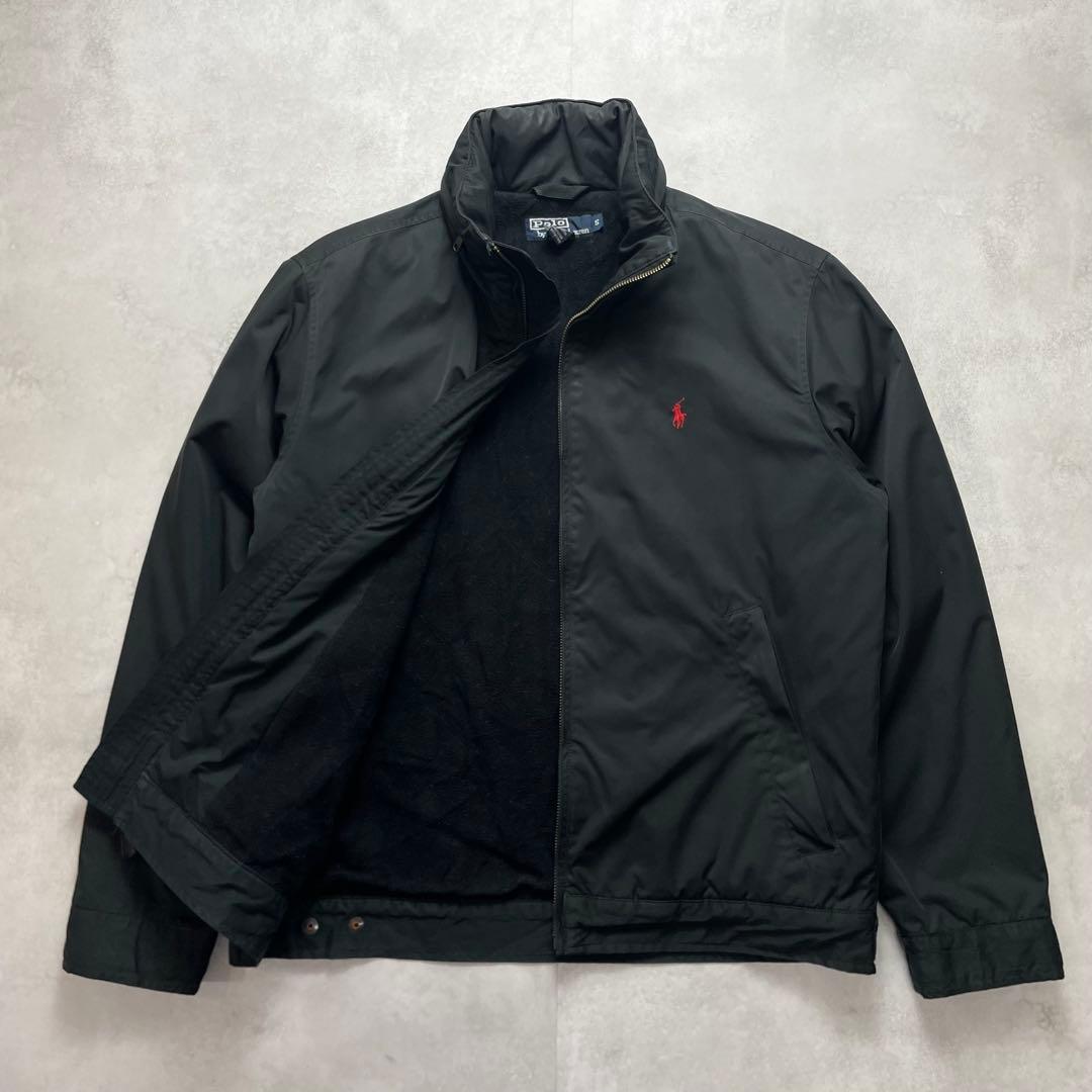 希少✨90s ポロラルフローレン スイングトップ 裏ボア ポニー刺繍 黒 M相当