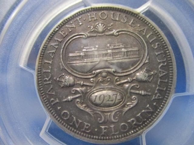 オーストラリア 1フローリン銀貨☆1927年／準未使用・極美品／ジョージ