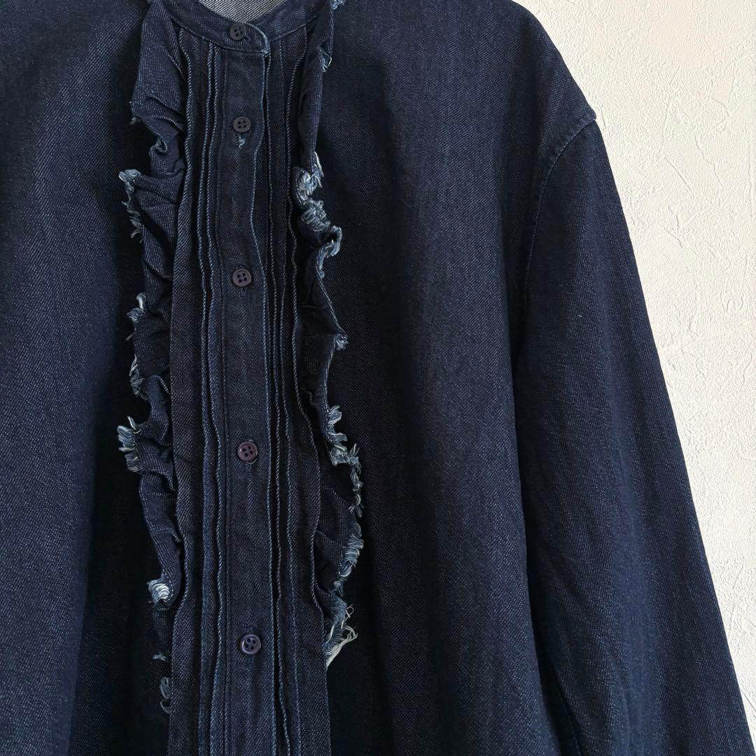 25SS ドゥロワー シルク混 デニム フリルシャツ ブラウス 38 - メルカリ