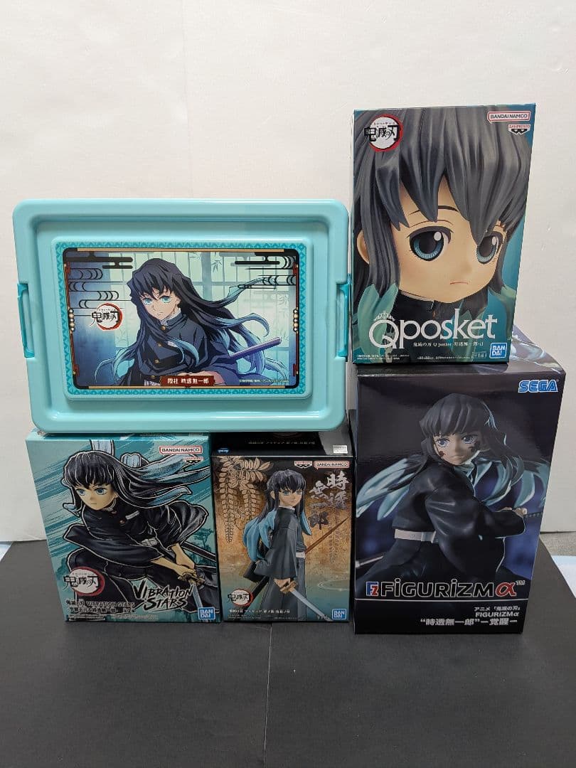 【新品・未開封】鬼滅の刃　時透無一郎フィギュア4体&コンテナボックス