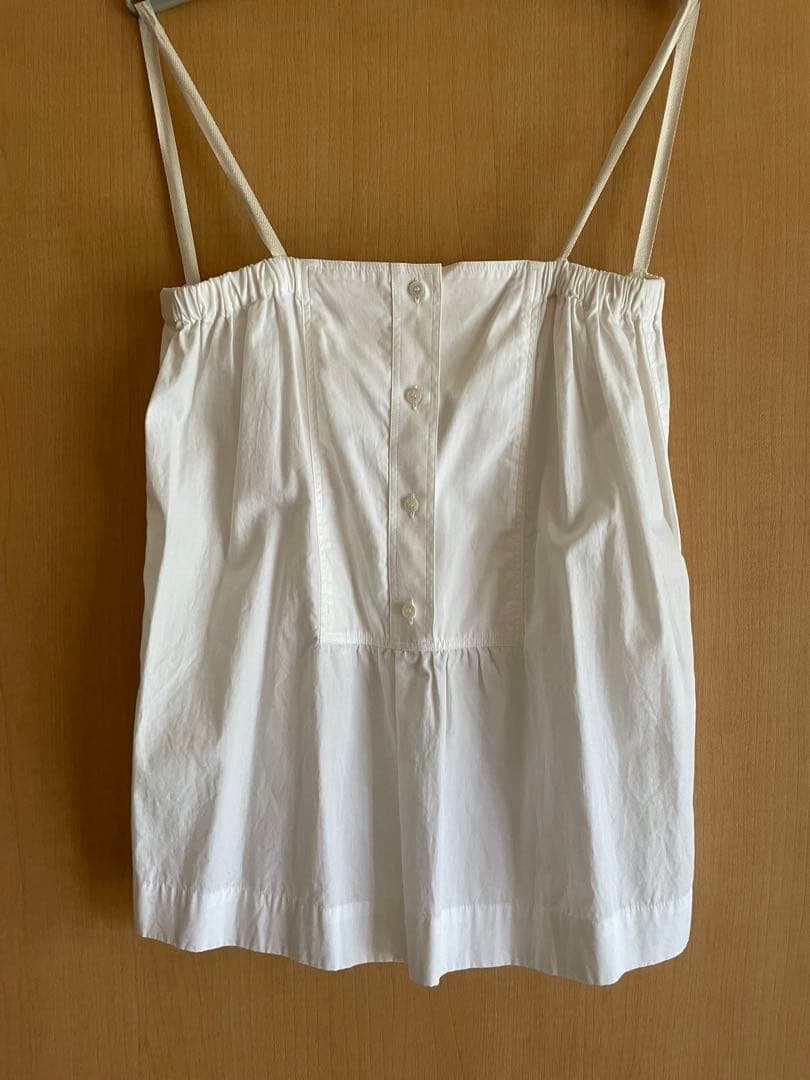 miu miu ホワイト ベアトップ　シャツ　 キャミソール　38サイズ