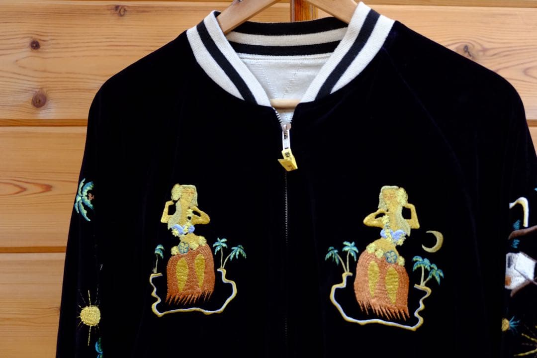 値下げ BGCO 別珍 スカジャン スーベニア Hawaii ハワイ 濃紫 L