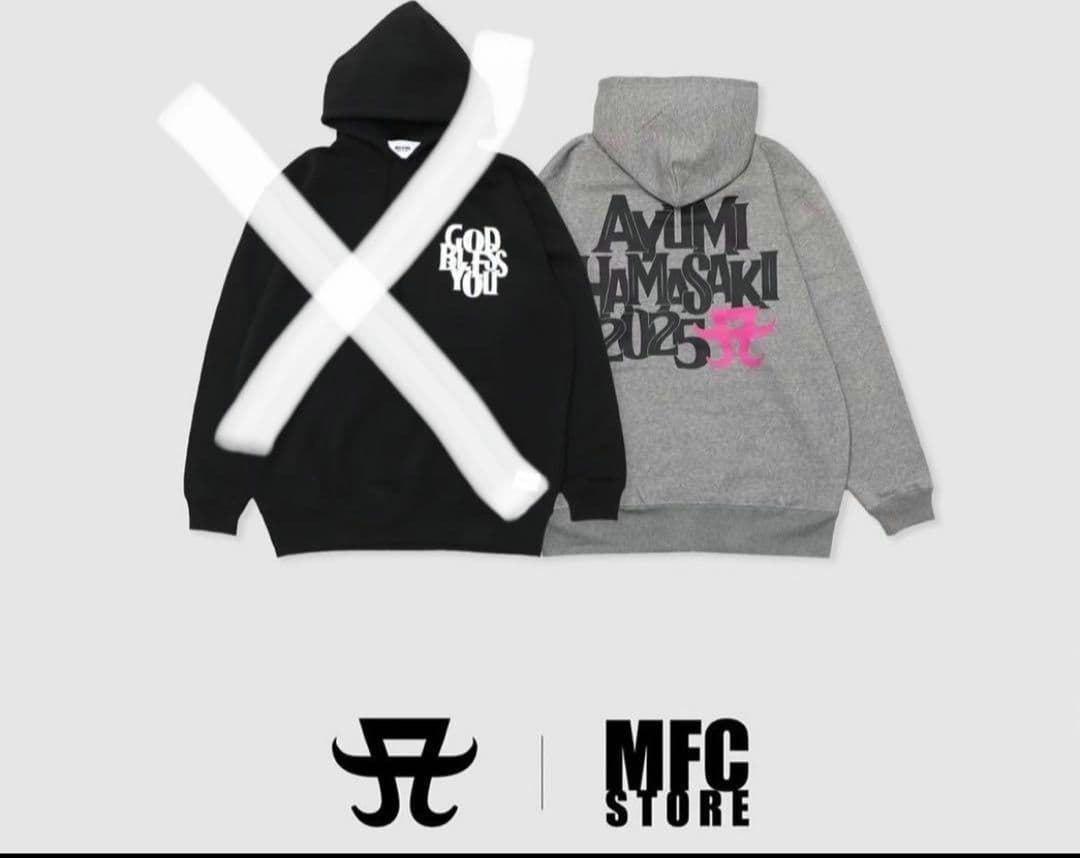 福岡限定 浜崎あゆみ MFC STORE コラボ パーカー グレー Lサイズ