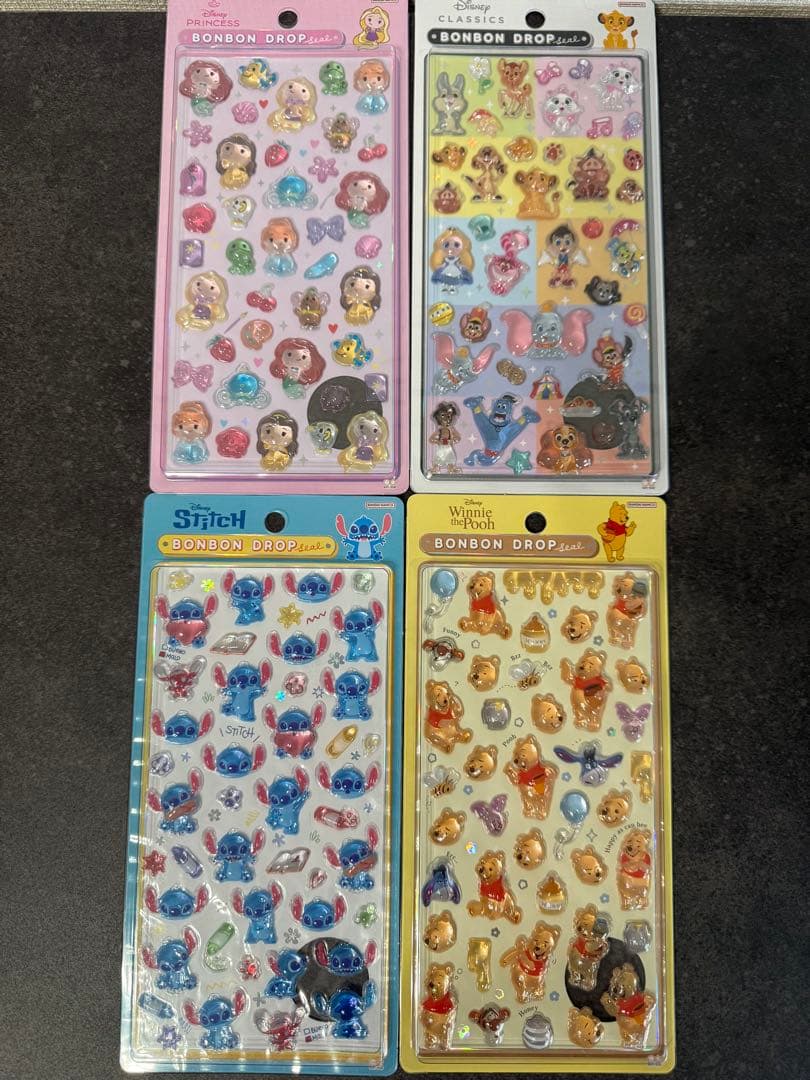 【正規品】ボンボンドロップシール　ディズニー 4枚セット