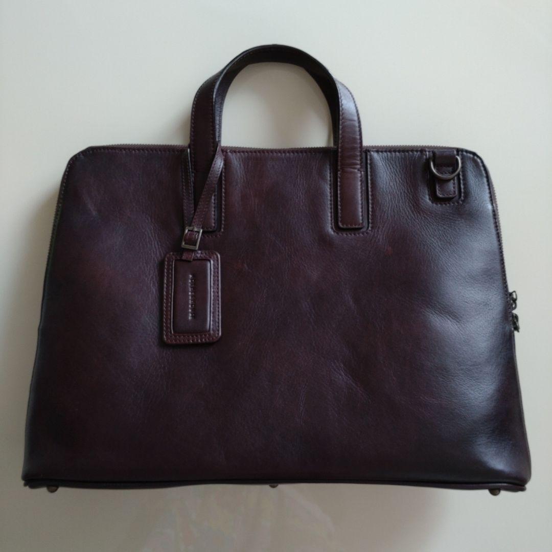 MOTHERHOUSEダークブラウン レザー ビジネスバッグ
